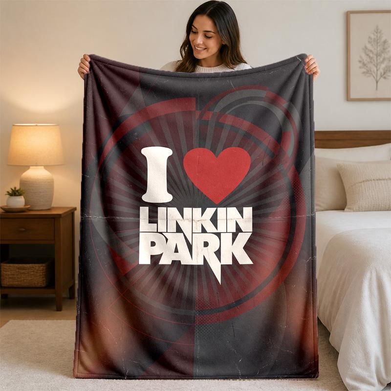 Linkin Park Druck Flanelldecke Gemütliche Leichte Plüschdecke für Bett Sofa Haushalt