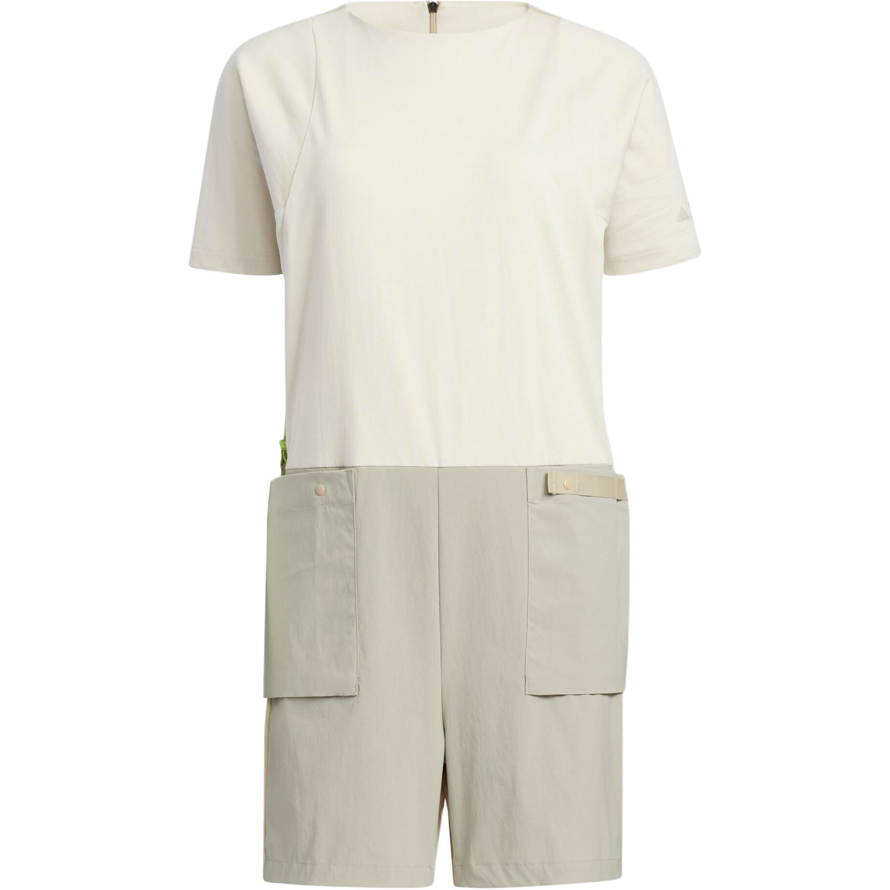 adidas Women s Outdoor Short Jumpsuit Beige HE5189 XS