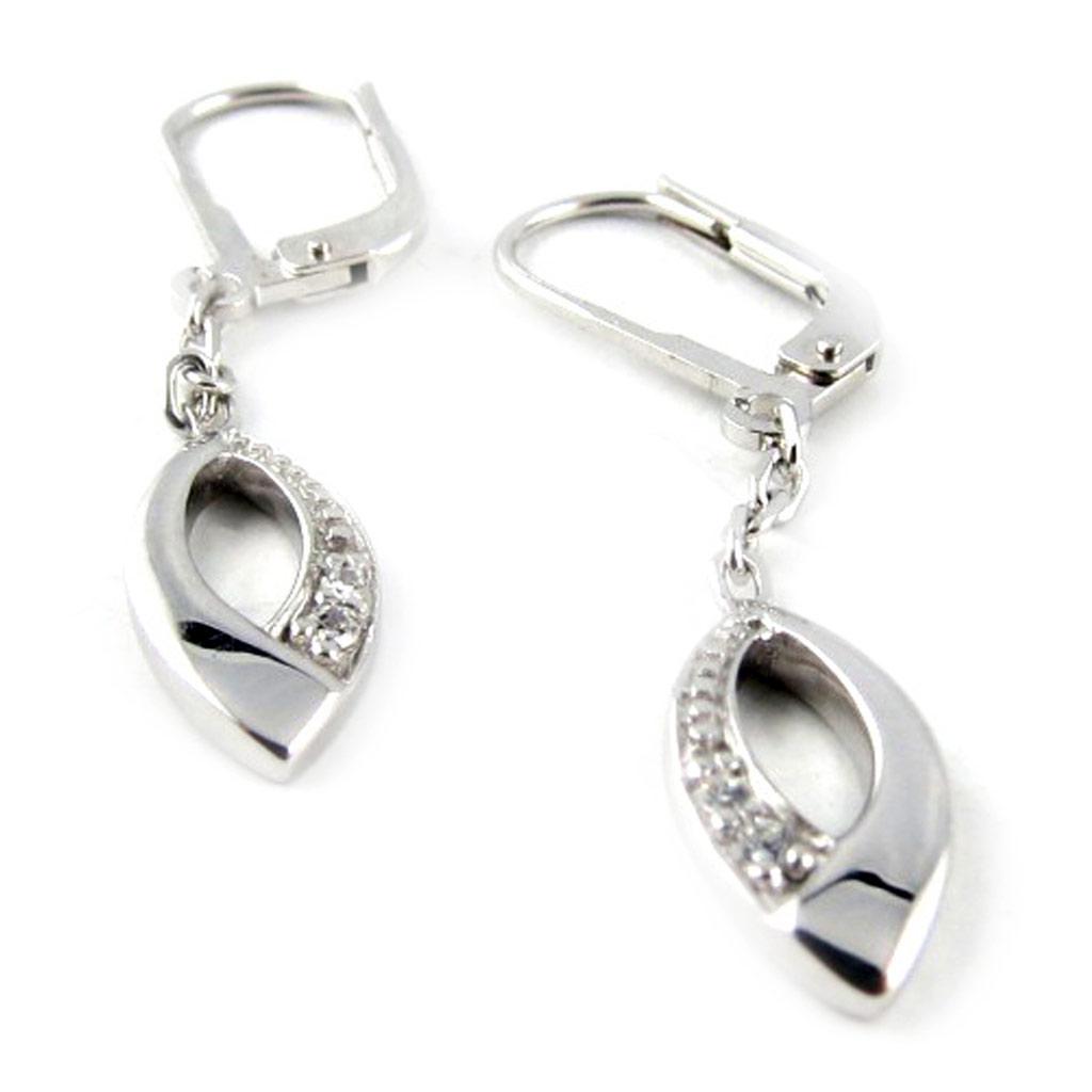 Altesse [G2267] - Boucles argent 'Scarlett' blanc