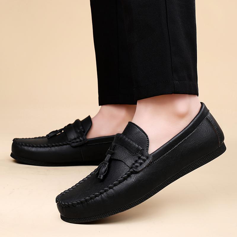 2025 Quasten Penny Loafer Herren Freizeitschuhe Atmungsaktive Herren Mokassins Leder Slipper Flache Leichte Herren Fahrschuhe