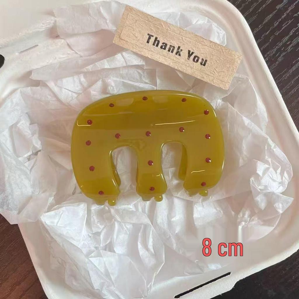 Koreanischer Eleganter Kürbisbogen Polka Dot Haarspange - Groß, Cremige Texturierte Hochsteckfrisur-Accessoire