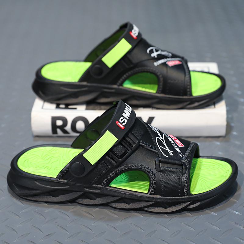 

Мужские тапочки с толстой подошвой для дома и улицы, износостойкие, проветриваемые, мягкие, удобные, нескользящие, сандалии, водная обувь, для ванной комнаты, балетки 36