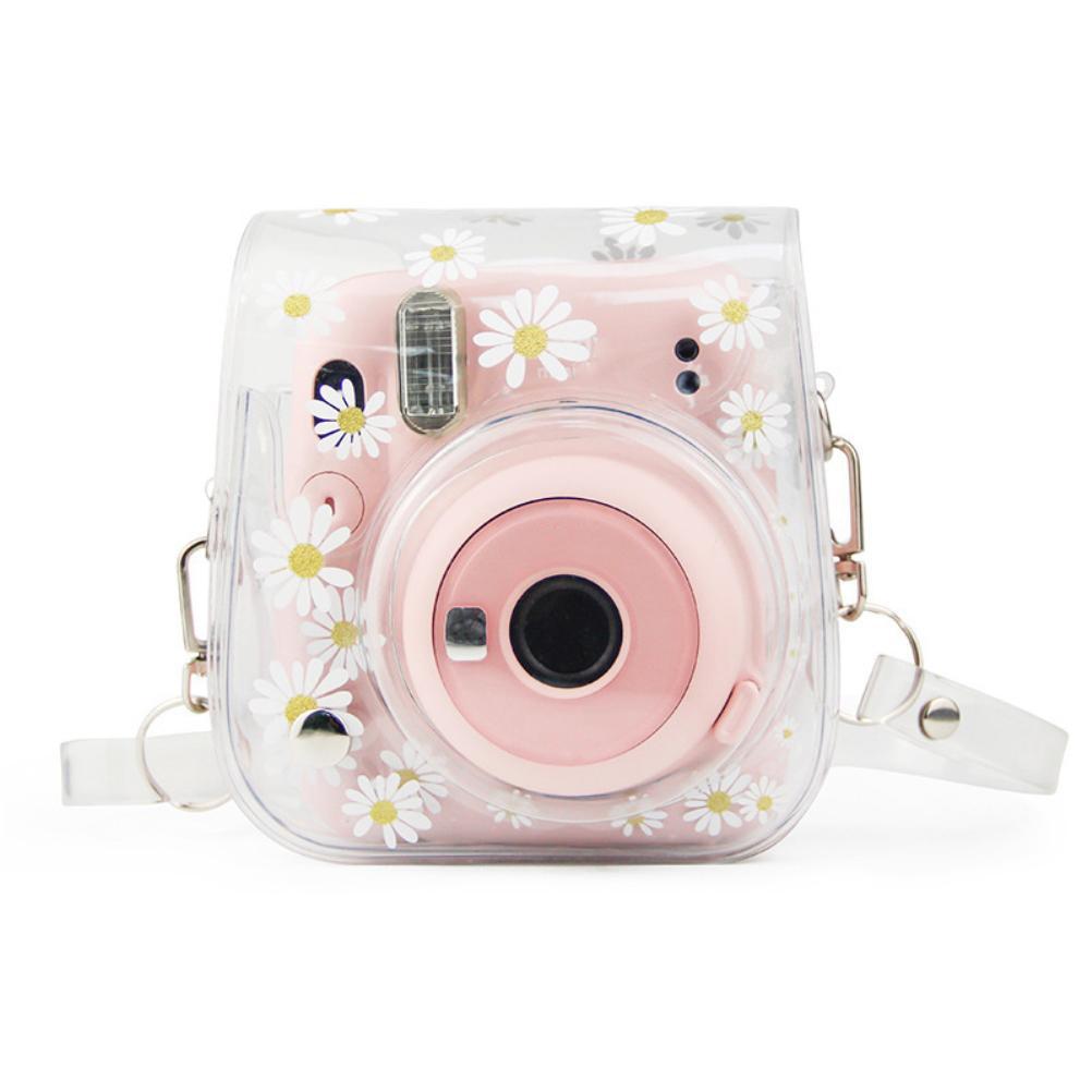 Transparent Daisy Case for Instax Mini 11 9 8 PVC Camera Bag Protective Cover