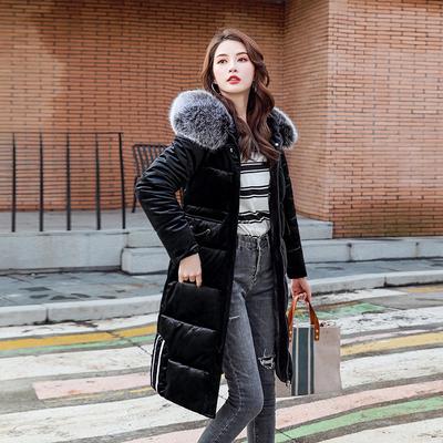 Medium and Long Winter Knee Jacket Padded Jacket, New Korean Version Slim-fitting Thickened Padded Jacket