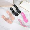 Transparent Thick Heel High Heel Cool Slippers Large Size High Heels Summer New Fish Mouth Drag Huidong Women's Shoes
