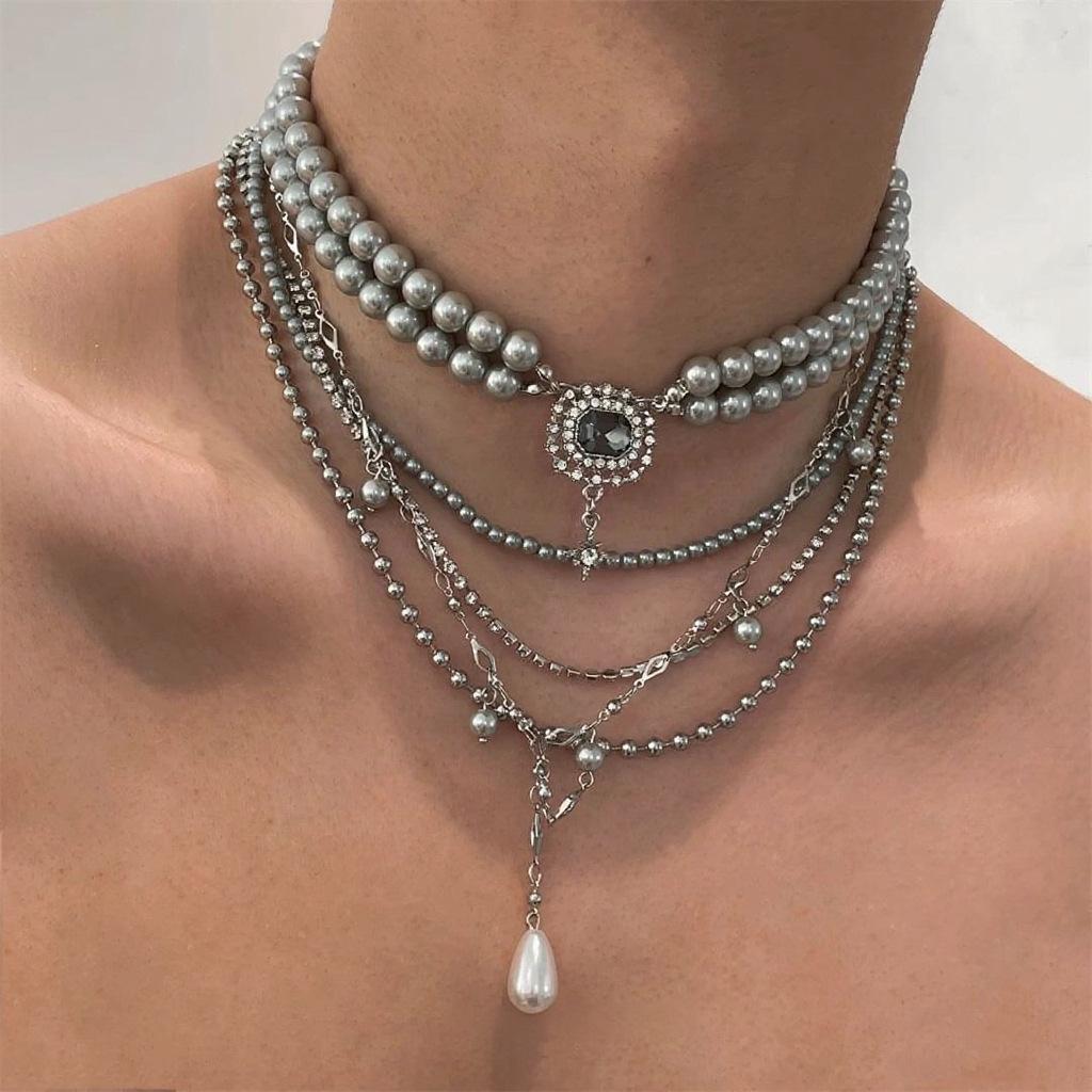 Starburst Double Layer Men's Necklace: Trendy, Light Luxury Hip Hop Style, Unisex Clavicle Chain