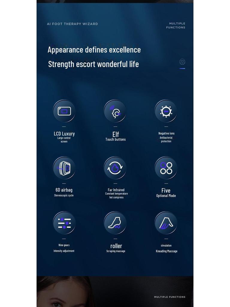 Full Automatic Cross-Border Foot Massager with Negative Ion & Airbag Kneading