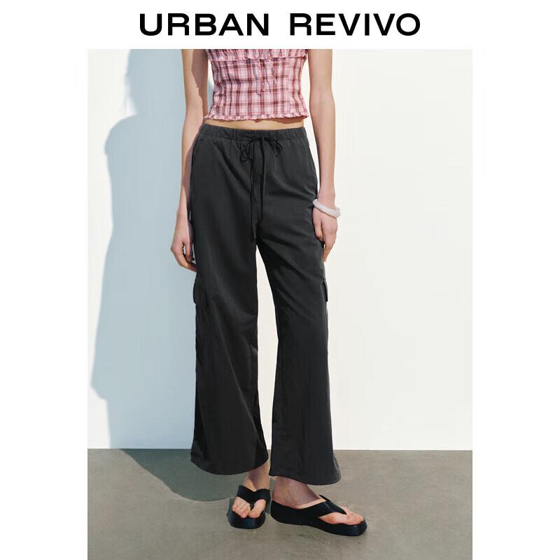 

UR 2025 Spring Women s Draped Drawstring Wide-Leg Pants L