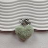 Sweet Plush Heart Bowknot Keychain Pendant Lovely Hanging Decorations Keyring Charm for Purse Bag Backpack Handbag