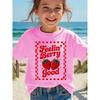 European sizes [Summer] Fashion Girls' Short-Sleeve T-Shirt "Feelin' Berry Good" Letter Strawberry Element Cartoon Print Top  Casual Versatile