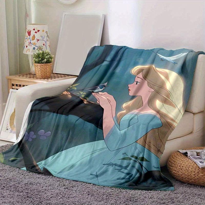 1pc, "Home Decorative Blanket Perfect for Couch, Bed, Travel, Camping, Car, Beach, Office Nap Soft Throw with Princess Design"