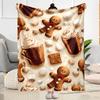 Christmas Hot Chocolate Flannel Blanket,Lightweight,Office Blanket,Sofa Blanket,Comfortable Blanket