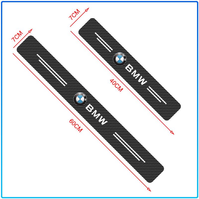 For BMW E34 E46 E39 E38 E90 E60 E36 F30 F30 F10 E92 E38 E91 G30 G38 M3 M5 4Pcs Carbon Fiber Car Door Sill Protection Sticker Anti-scratch Refit