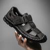 39-48 Sommer Herren Zehengeschlossen Übergröße Echtes Leder Freizeit Sandalen Outdoor Wandersandalen
