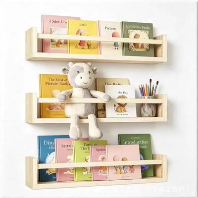 Étagère Murale Flottante et Étagère de Rangement en Bois Massif pour Chambre d'Enfant
