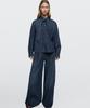 Masimodutti Pintuck Detail High-Rise Wide-Leg Jeans