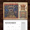2026 12-Month Medieval Cats Crown Wall Calendar, Royal Feline Art for Home & Office Wall Decoration
