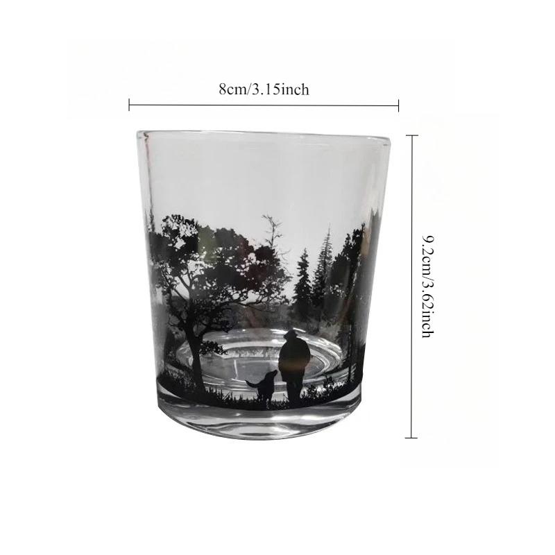 300ml High End Silhouette Patterned Wine Glass Creative Iceberg Cup Creative Whiskey Glass Cocktail Brandy Cups Drinking Glasses 1pcs
