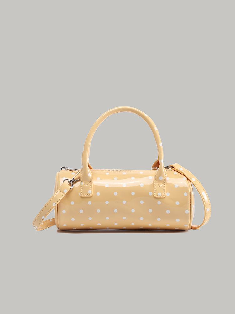 

Korean polka dot handbag bag female niche design sweet girl shoulder messenger bag dopamine cute hand bag жовтий