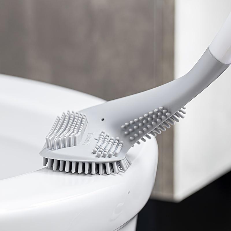 Ergonomic Toilet Brush with Detachable Head and Soft Rubber Bristles for Comprehensive Bathroom Cleaning