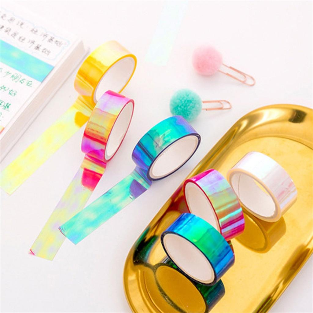 Waterproof Holographic Gradient Adhesive Tape Durable Decorative Craft Tape Suitable for Various Surfaces and Applications