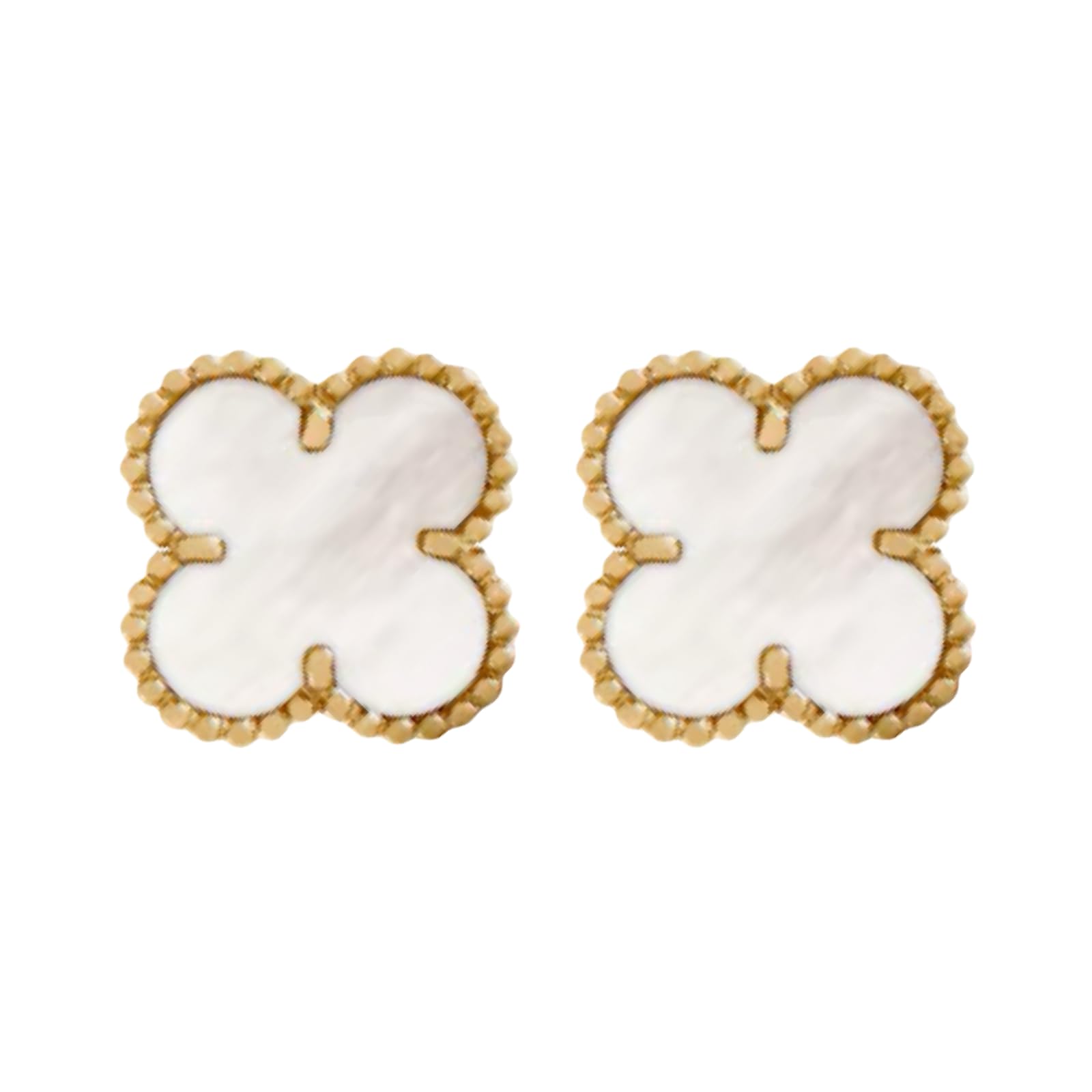 

Сережки конюшина 18K біле чорне золото сережки для жінок біле х жовте (15 мм, золото)