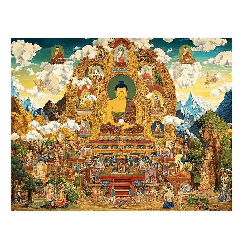 

Elegant Shakyamuni Buddha Wall Hanging Cloth Printed Tapestry Art Creative Gift Perfect Choice for Buddhist Decoration 40CMX60CM