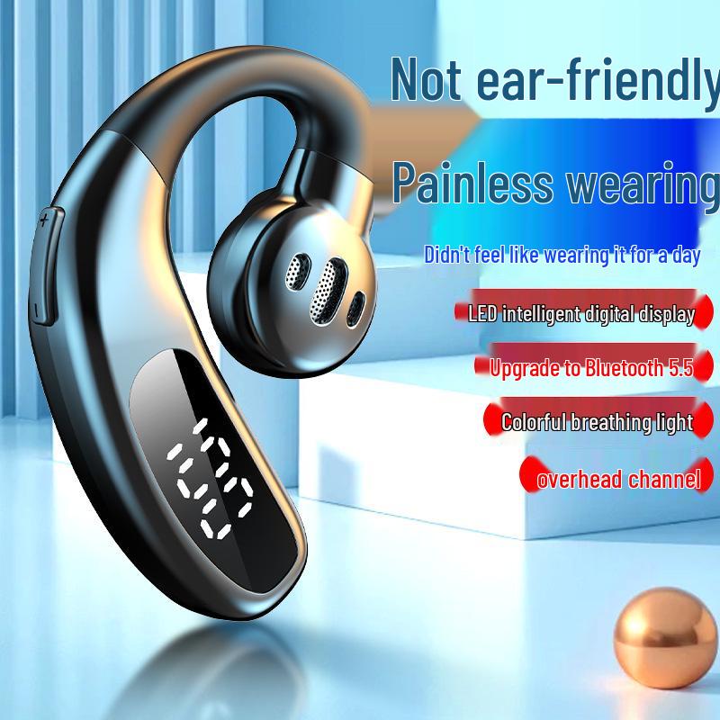 F80 Bluetooth Earphones: Over-Ear, Air Conduction, Single-Ear with Digital Display