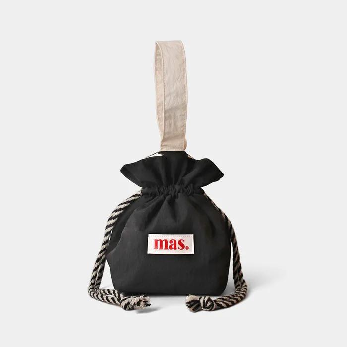 Handle String bag_Solid Black
