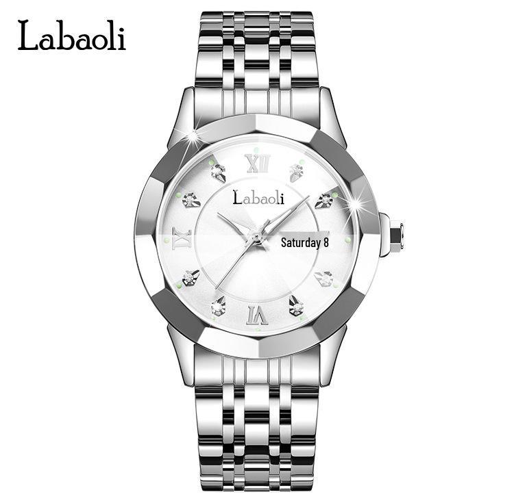 Laboli Retro Couple Quartz Wristwatch with Double Calendar Fashion Style
