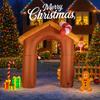 9.84FT Inflatable Toy Gingerbread House Arch with LED Lit Xmas Yard Lawn Party Decoration Christmas Home Supplies Ornament Gifts