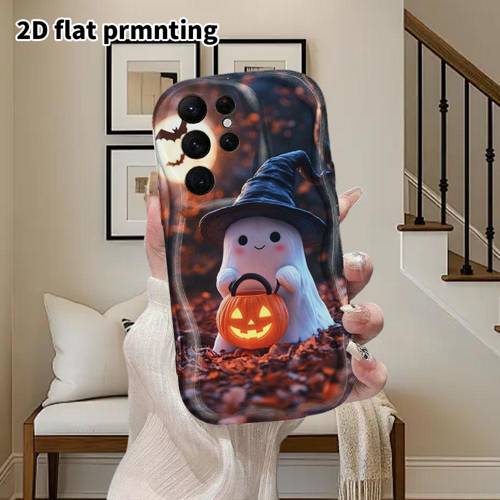 Phone Case: 2D Flat Samsung Galaxy A34 A35 M05 M06 S20 S22 S21 FE Plus 5G Protective Case, Couple Style, Moonlit Night Pattern, Christmas and Hallowee