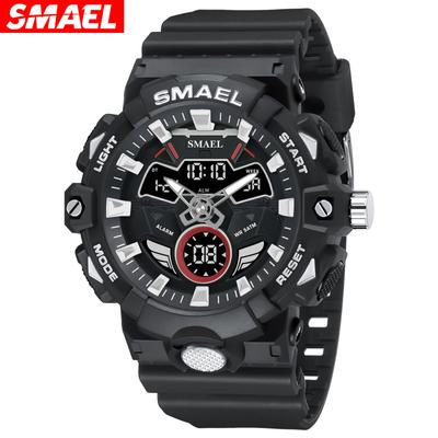 Digital and Quartz Movement Men Sport Watches LED Light Multifunction Chrono Date Waterproof Analog Electronic Wristwatch