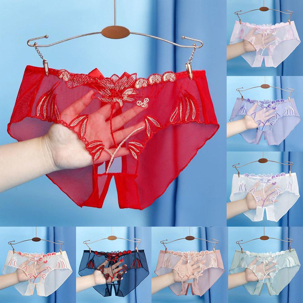 Womens Briefs Lace Large Size M-2XL Mesh Nightwear Printed