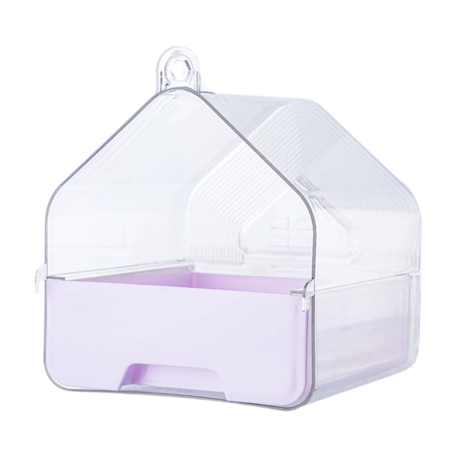 Pet Bird Caged Bath Box Parrot Water Shower Tray Easy to Install Bird Bathtub