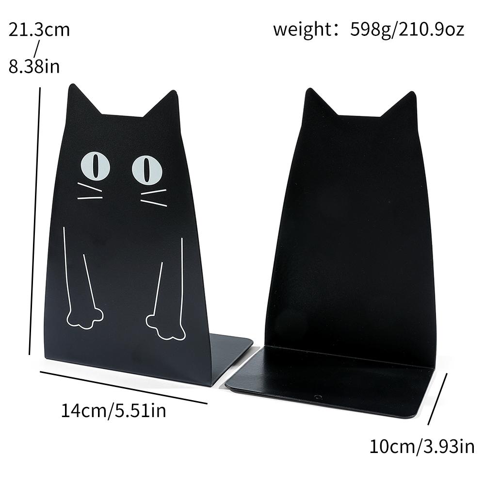 

Cute Black Cat Book Ends Heavy Duty Metal Bookends Office Desktop Home Bookshelf For Book Lovers Book Rack Office Supplies