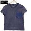 H Logo Embroidered Pocket T-shirt Tops 34 NavyUsed