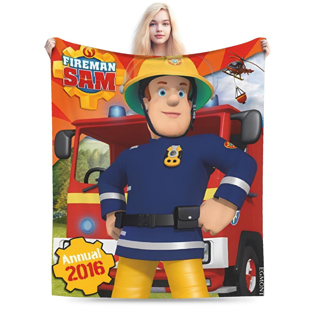Warm BlanketKids Airplane Travel Firemans Sam Throw Blanket Flannel Bedspread For Home Decor Fluffy Sofa Bed Cover