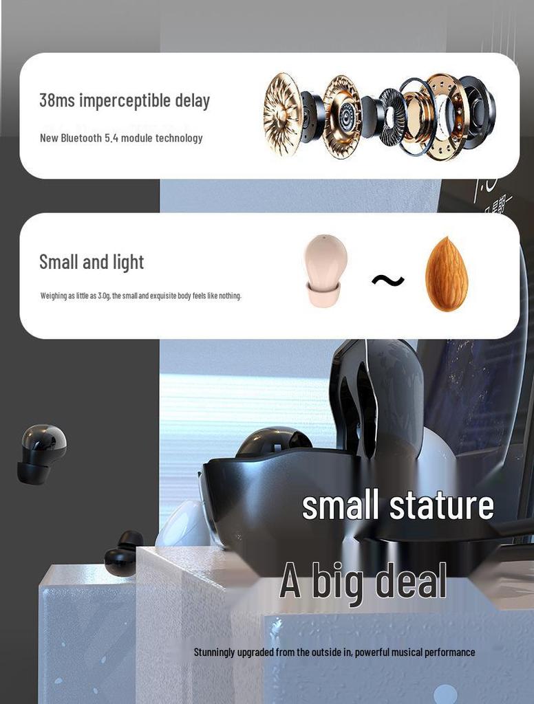 2025 Mini In-Ear Wireless Noise Cancelling Bluetooth Sports Headphones