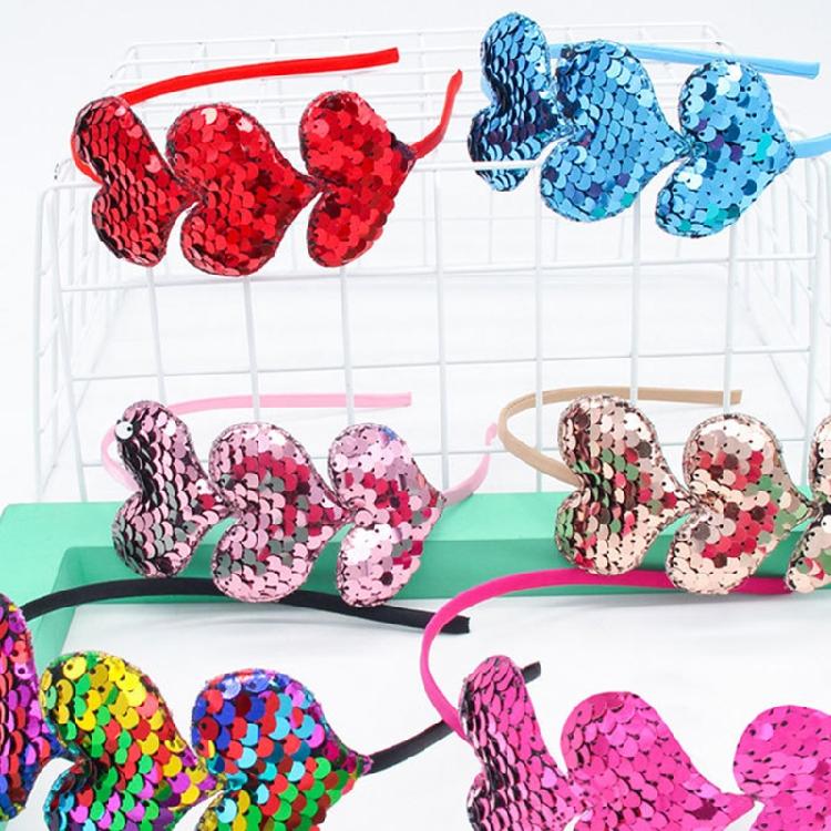 Glitter Heart Headdress Colorful Sequins Headband Creative Theme Party Headp