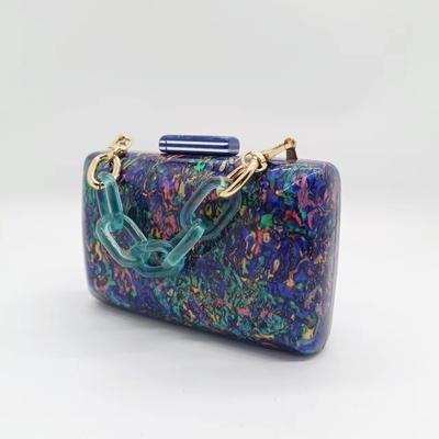 Small Bag Single Shoulder Women's Messenger Bag Marble Fashion Summer Beach Acrylic Dinner Bag Small Square Bag