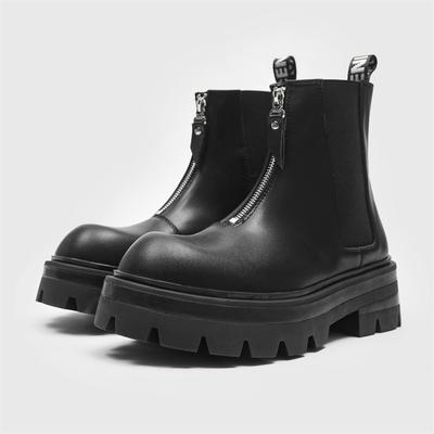 Mode Automne Hiver Chelsea Plateforme Augmentante Bottes Homme Japonais Coréen Mode Bottes Britanniques Hautes Noires Moto Chaussures Homme