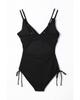Azura Exchange Ribbed Knit One Piece Swimsuit with Adjustable Straps
