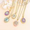 Pearls Photo Locket Pendant Necklace Inlaid Rhinestones Glazed Flower Choker Birthday Gift