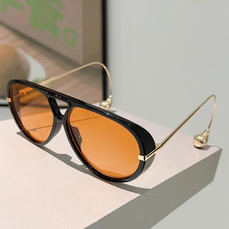 Personalized Fashion Toad Oversized Sunglasses Women Pilot Large Frame Double Beam Sunglasses Popular Vintage Sun Glasses