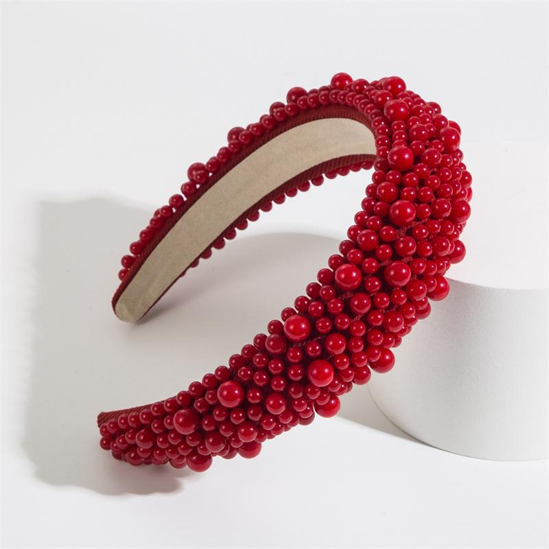 

Роскошные барочные женские повязки на голову, толстые, с мягкой подкладкой, с пластиковыми жемчужинами, обруч для волос для женской вечеринки, головной убор, свадебные повязки для волос для невесты