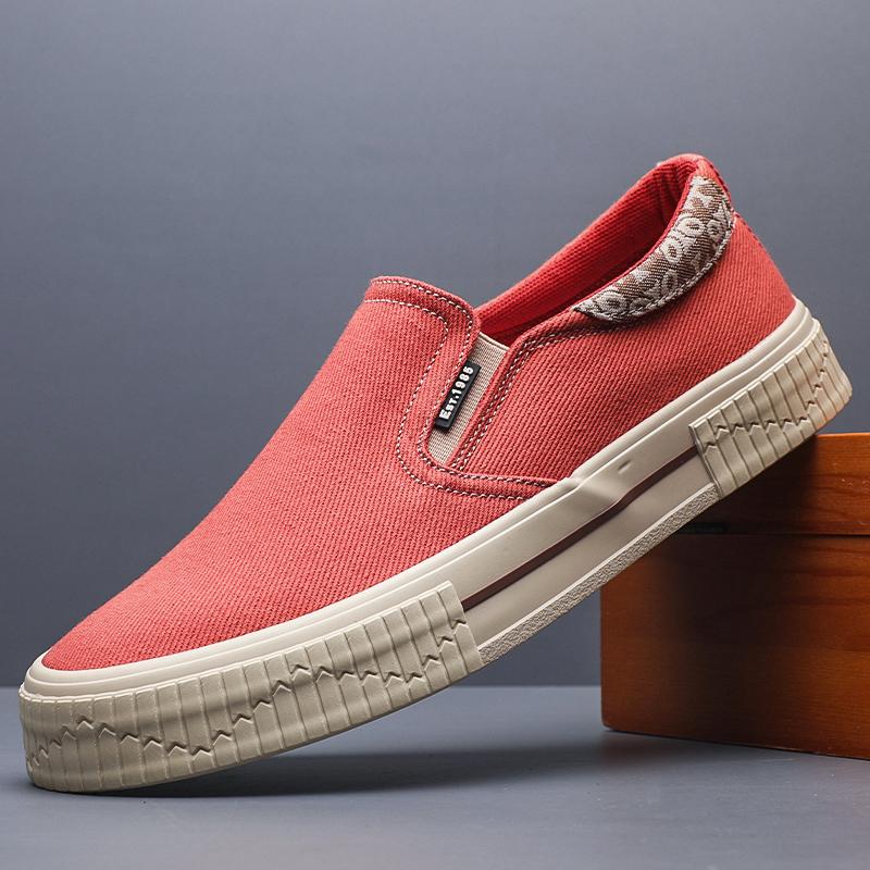 

Fashion Men s Classic Canvas Shoes - New Summer Style Breathable, Versatile Non - slip Wear - resistant Casual Shoes SS25812 38 красный
