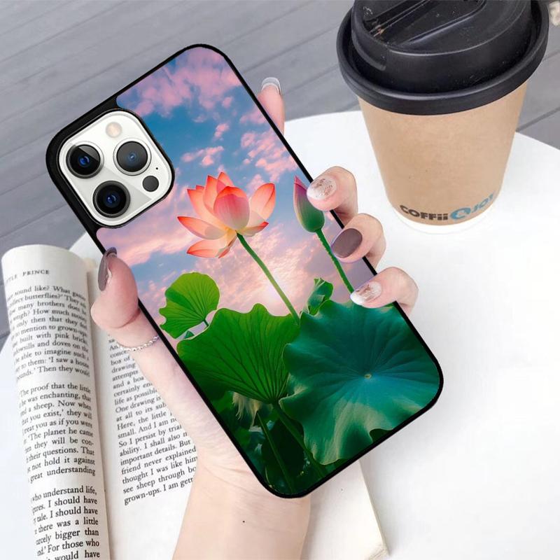 Flower Lotus Mobile Phone Cases Cover For iPhone 17 Air 16 15 14 12 13 11 Pro MAX apple Plus Coque