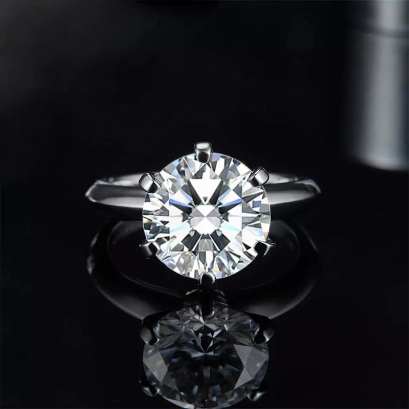 Sparking 5CT Moissanite Rings for Women Engagement Wedding Band 925 Sterling Silver Classic Romantic 6 Claws Ring Jewelry Gift