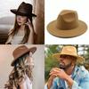 British Retro Gentleman Solid Color Cowboy Hat Men'S And Women'S Sunshade Flat Brim Foreign Style Casual Jazz Hat